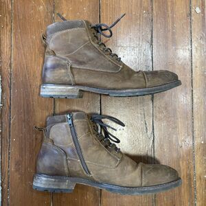 New Florsheim Lodge/Chalet Cap Toe Leather Brown Lace Up/Zipper Boots Men’s 10m